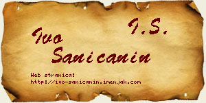 Ivo Saničanin vizit kartica